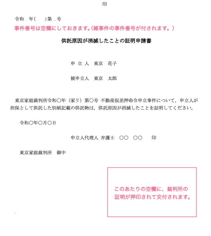 民事保全事件の担保取消手続き パラリーガルノート